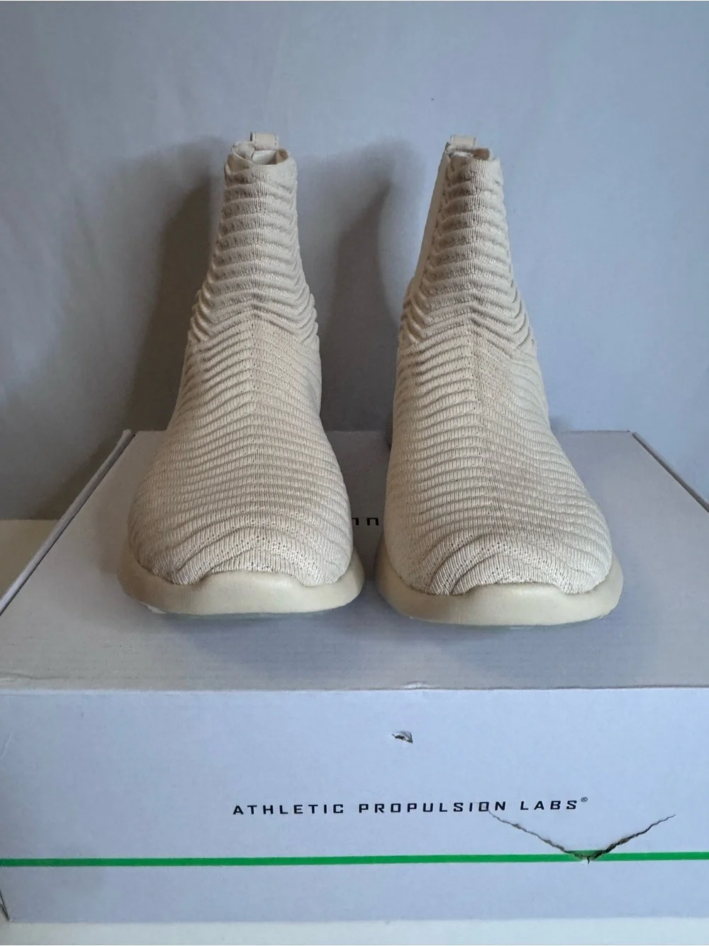 APL Men’s 10.5 TechLoom Chelsea Knit High-Top Sneaker Boot in Cream